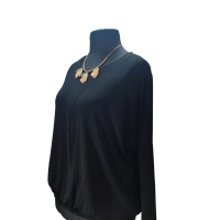 Wieczorowa Bluzka bombka z błyszczącym wstawkami - czarna